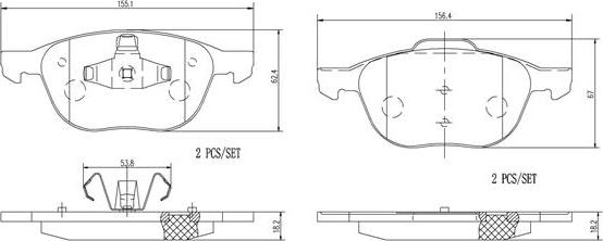 Brembo P24061N - Bremžu uzliku kompl., Disku bremzes ps1.lv