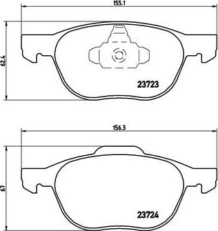 Brembo P 24 061 - Bremžu uzliku kompl., Disku bremzes ps1.lv