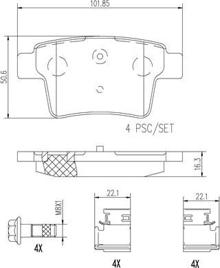 Brembo P24063N - Bremžu uzliku kompl., Disku bremzes ps1.lv