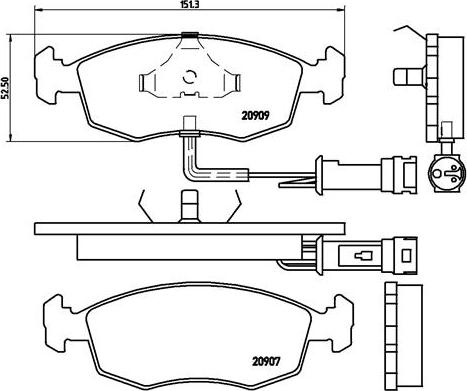 Brembo P 24 007 - Bremžu uzliku kompl., Disku bremzes ps1.lv