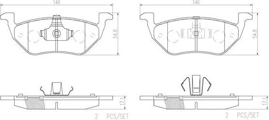 Brembo P24085N - Bremžu uzliku kompl., Disku bremzes ps1.lv