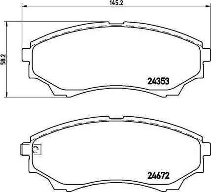 Brembo P 24 086 - Bremžu uzliku kompl., Disku bremzes ps1.lv