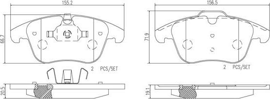 Brembo P24076N - Bremžu uzliku kompl., Disku bremzes ps1.lv