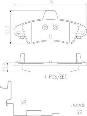 Brembo P24070N - Bremžu uzliku kompl., Disku bremzes ps1.lv