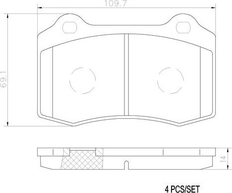 Brembo P24073N - Bremžu uzliku kompl., Disku bremzes ps1.lv