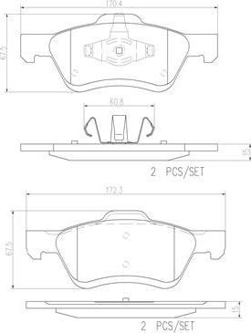 Brembo P24159N - Bremžu uzliku kompl., Disku bremzes ps1.lv