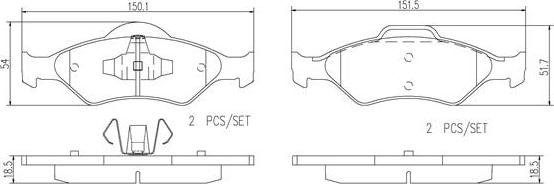 Brembo P24156N - Bremžu uzliku kompl., Disku bremzes ps1.lv