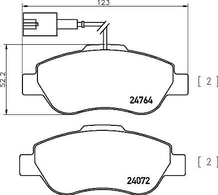 Brembo P 24 150 - Bremžu uzliku kompl., Disku bremzes ps1.lv