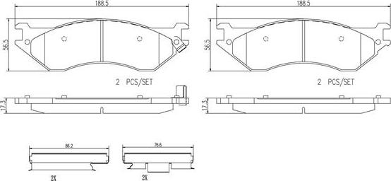 Brembo P24103N - Bremžu uzliku kompl., Disku bremzes ps1.lv