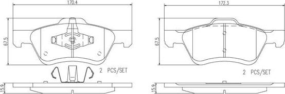 Brembo P24116N - Bremžu uzliku kompl., Disku bremzes ps1.lv