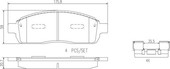 Brembo P24112N - Bremžu uzliku kompl., Disku bremzes ps1.lv