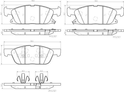 Brembo P24188N - Bremžu uzliku kompl., Disku bremzes ps1.lv