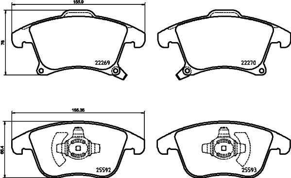 Brembo P 24 173 - Bremžu uzliku kompl., Disku bremzes ps1.lv