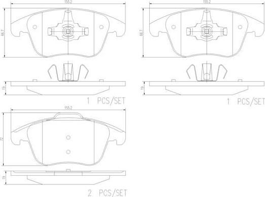 Brembo P24211N - Bremžu uzliku kompl., Disku bremzes ps1.lv