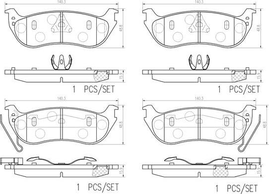 Brembo P 24 233 - Bremžu uzliku kompl., Disku bremzes ps1.lv