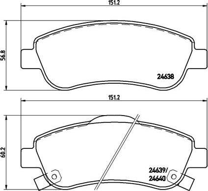 Brembo P 28 045X - Bremžu uzliku kompl., Disku bremzes ps1.lv