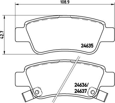 Brembo P28046N - Bremžu uzliku kompl., Disku bremzes ps1.lv