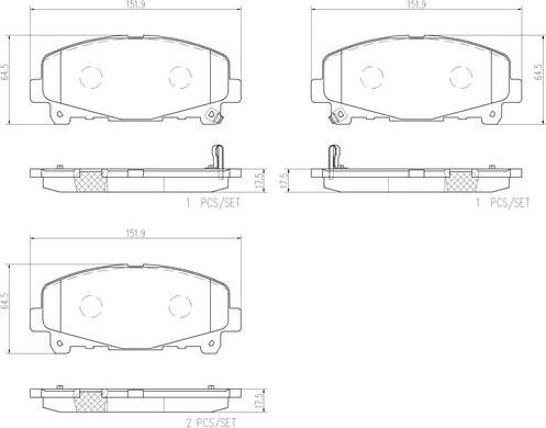 Brembo P28043N - Bremžu uzliku kompl., Disku bremzes ps1.lv