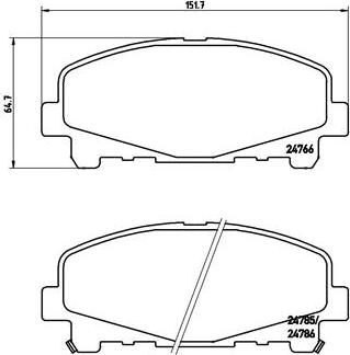 Brembo P 28 043X - Bremžu uzliku kompl., Disku bremzes ps1.lv