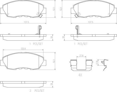 Brembo P28042N - Bremžu uzliku kompl., Disku bremzes ps1.lv