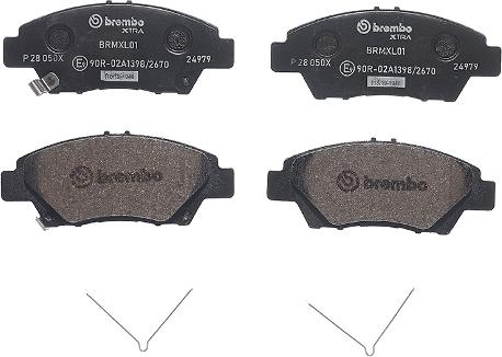 Brembo P 28 050X - Bremžu uzliku kompl., Disku bremzes ps1.lv