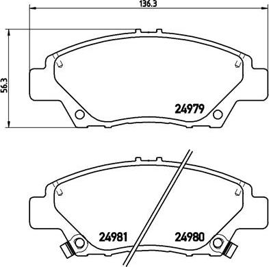 Brembo P 28 050 - Bremžu uzliku kompl., Disku bremzes ps1.lv