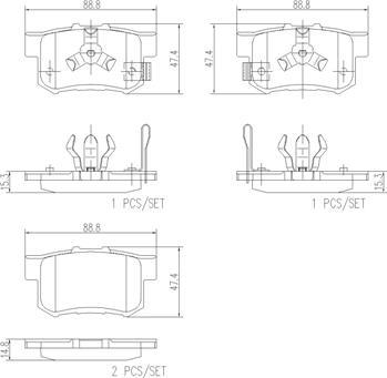 Brembo P28061N - Bremžu uzliku kompl., Disku bremzes ps1.lv