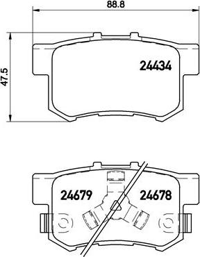 Brembo P 28 061 - Bremžu uzliku kompl., Disku bremzes ps1.lv