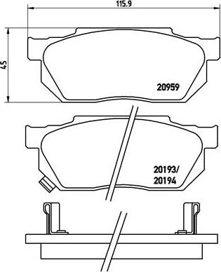 Brembo P 28 008 - Bremžu uzliku kompl., Disku bremzes ps1.lv