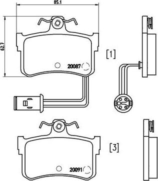 Brembo P 28 015 - Bremžu uzliku kompl., Disku bremzes ps1.lv