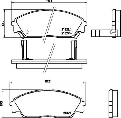 Brembo P 28 016 - Bremžu uzliku kompl., Disku bremzes ps1.lv