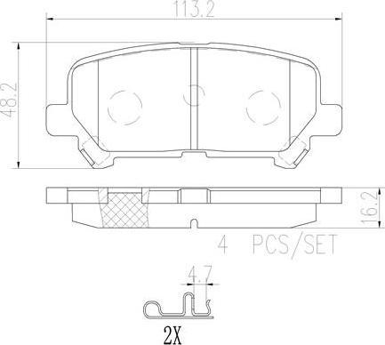 Brembo P 28 082 - Bremžu uzliku kompl., Disku bremzes ps1.lv