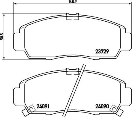 Brembo P 28 034X - Bremžu uzliku kompl., Disku bremzes ps1.lv