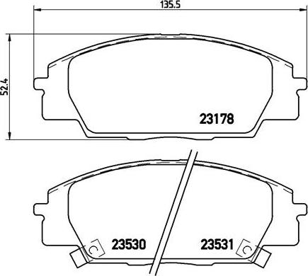 Brembo P 28 032 - Bremžu uzliku kompl., Disku bremzes ps1.lv