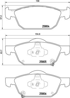 Brembo P 28 076 - Bremžu uzliku kompl., Disku bremzes ps1.lv