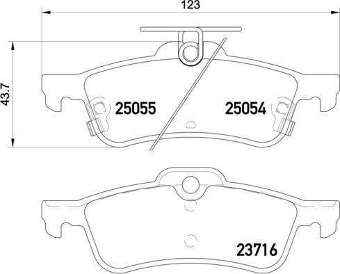 Brembo P 28 070 - Bremžu uzliku kompl., Disku bremzes ps1.lv