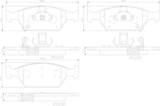 Brembo P28100N - Bremžu uzliku kompl., Disku bremzes ps1.lv