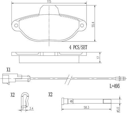 Brembo P23060N - Bremžu uzliku kompl., Disku bremzes ps1.lv