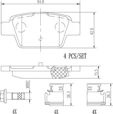 Brembo P23080N - Bremžu uzliku kompl., Disku bremzes ps1.lv