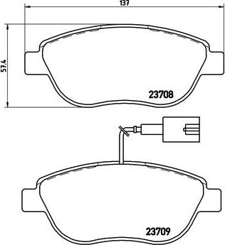 Brembo P 23 087 - Bremžu uzliku kompl., Disku bremzes ps1.lv