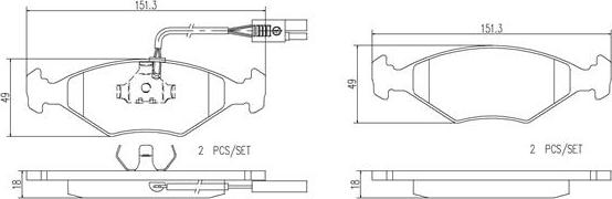 Brembo P23039N - Bremžu uzliku kompl., Disku bremzes ps1.lv