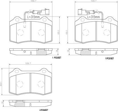 Brembo P23074N - Bremžu uzliku kompl., Disku bremzes ps1.lv