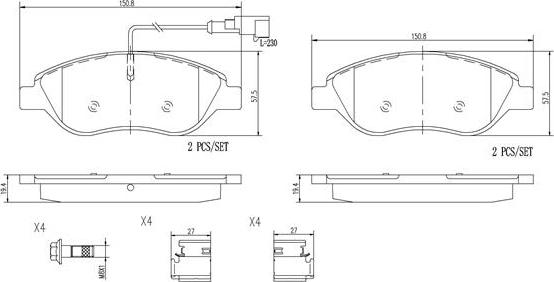 Brembo P23145N - Bremžu uzliku kompl., Disku bremzes ps1.lv