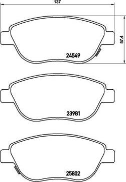 Brembo P 23 153 - Bremžu uzliku kompl., Disku bremzes ps1.lv