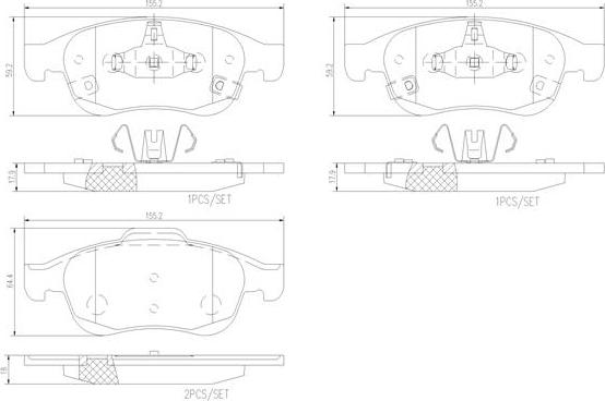 Brembo P23165N - Bremžu uzliku kompl., Disku bremzes ps1.lv