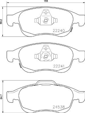 Brembo P 23 165X - Bremžu uzliku kompl., Disku bremzes ps1.lv