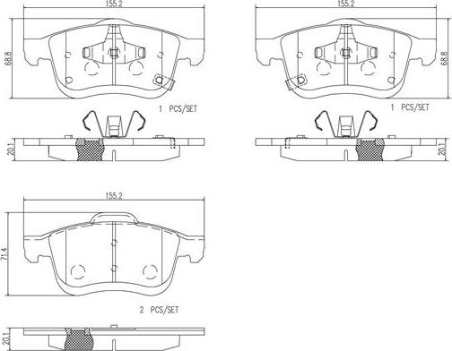 Brembo P23167N - Bremžu uzliku kompl., Disku bremzes ps1.lv