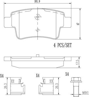 Brembo P23104N - Bremžu uzliku kompl., Disku bremzes ps1.lv