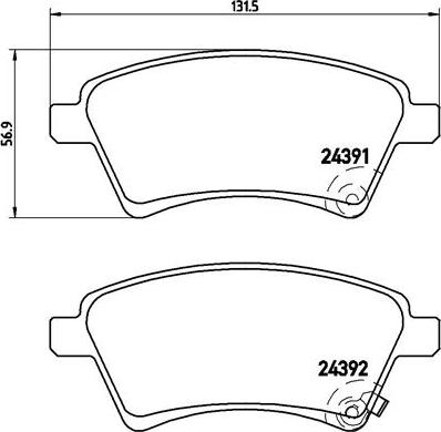 Brembo P 23 105 - Bremžu uzliku kompl., Disku bremzes ps1.lv