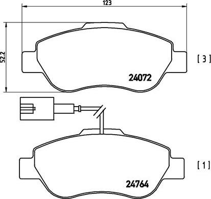 Brembo P 23 107 - Bremžu uzliku kompl., Disku bremzes ps1.lv